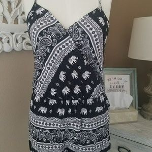 M Forever 21  Black Elephant Romper